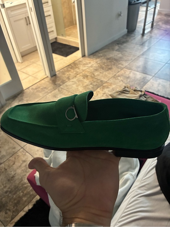 Salvatore Ferragamo Other - Salvatore Ferragamo Emerald Green Suede Penny Loafers